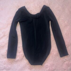 Girls Black Balera Size SC Small Child Long Sleeve Gymnastics Dance Leotard Suit